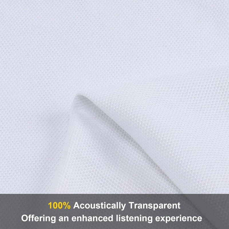 FINDUFA 3yard Acoustic Mesh Fabric, Transparent Acoustic Grill Cloth, Breathable for Replacement Speaker Grill Cloth Furniture Upholstery DIY Projects Renovation Speaker Cabinets White (108" x 54") - Image 2